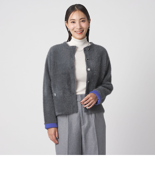 ダブルフェイス フェザー カーディガンジャケット ＜A DAY IN THE LIFE