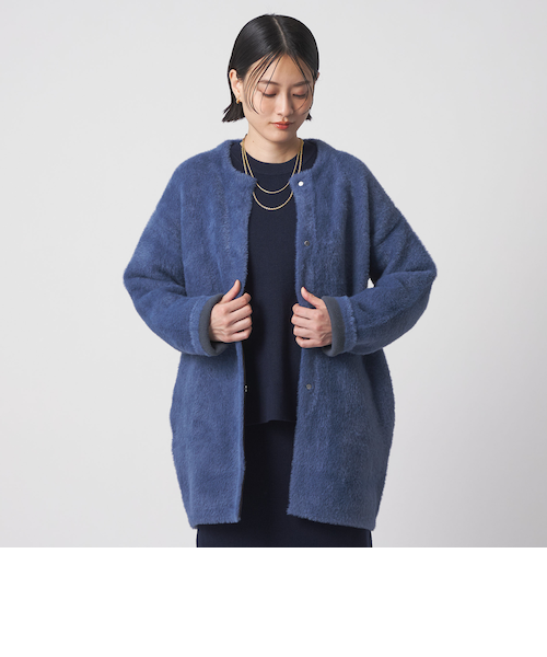 ダブルフェイス フェザーニットコート ＜A DAY IN THE LIFE