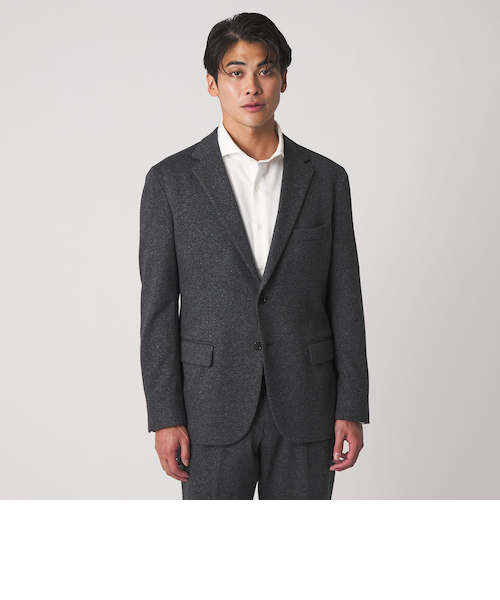 メランジ ジャージーチェック 2ボタン ジャケット-セットアップ対応