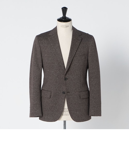 【NAVY】メランジ ジャージーチェック 2ボタン ジャケット-セットアップ対応-<A DAY IN THE LIFE> メランジ ジャージーチェック 2ボタン ジャケット―セットアップ対応