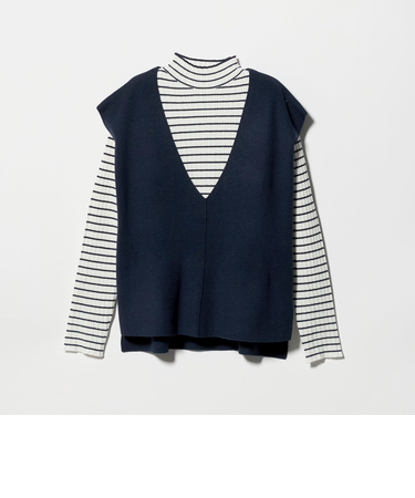 ベスト＋ハイネックニット ‐ウォッシャブル‐＜A DAY IN THE LIFE＞