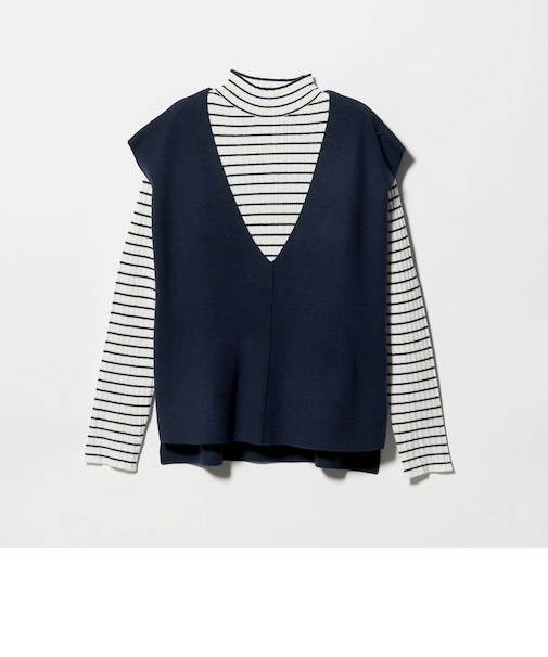 ベスト＋ハイネックニット ‐ウォッシャブル‐＜A DAY IN THE LIFE＞