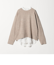 バルキーアクリル ニット＋シャツ ‐ウォッシャブル‐＜A DAY IN THE LIFE＞