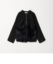 ガーター×フェザー ジップカーディガン ＜A DAY IN THE LIFE＞