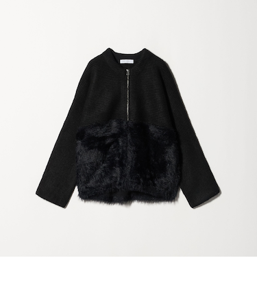 ガーター×フェザー ジップカーディガン ＜A DAY IN THE LIFE＞