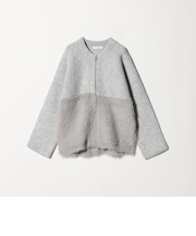 ガーター×フェザー ジップカーディガン ＜A DAY IN THE LIFE＞