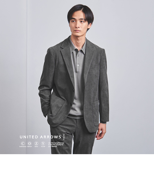 テーラードジャケット コーデュロイ ニットリブ 比翼仕立て 古着