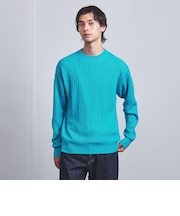 カシミヤ ロープド クルーネックニット