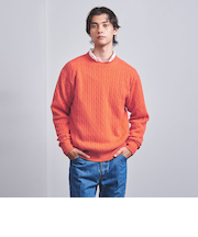 カシミヤ ロープド クルーネックニット