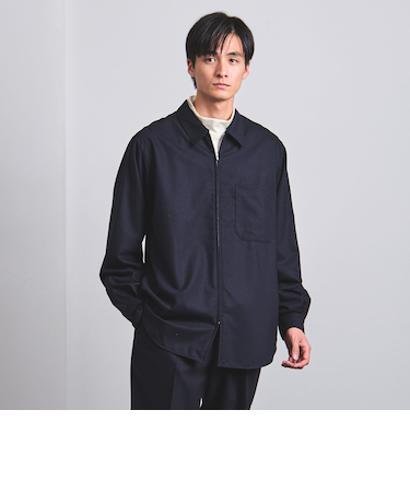 ライトメルトン ジップオーバーシャツ