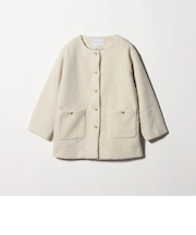 ボア ノーカラー ミドルカーディガン ＜A DAY IN THE LIFE＞