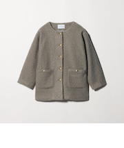 ボア ノーカラー ミドルカーディガン ＜A DAY IN THE LIFE＞