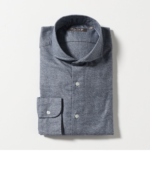 メランジ フラノ カッタウェイカラーシャツ-イージーケア-＜A DAY IN THE LIFE＞