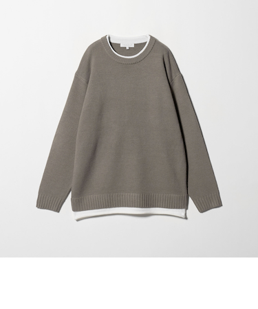 ミドルゲージ フェイクレイヤード ニット-ウォッシャブル-＜A DAY IN THE LIFE＞