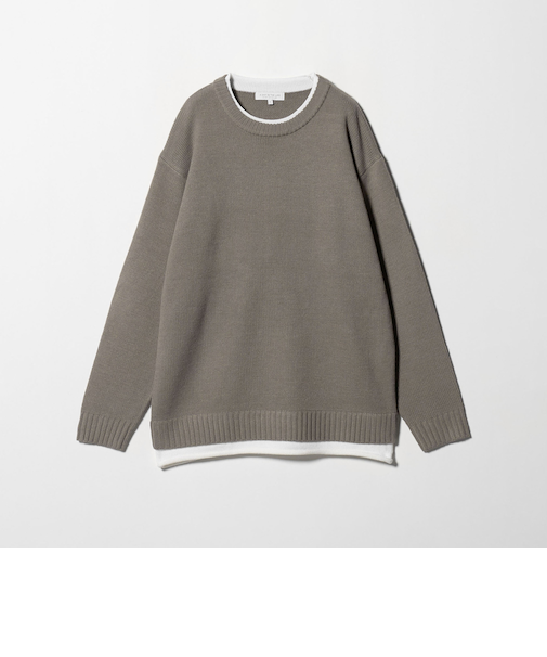 ミドルゲージ フェイクレイヤード ニット-ウォッシャブル-＜A DAY IN THE LIFE＞