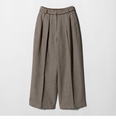 メランジ ツイードライク 2タック ワイドパンツ ‐ウォッシャブル‐＜A DAY IN THE LIFE＞