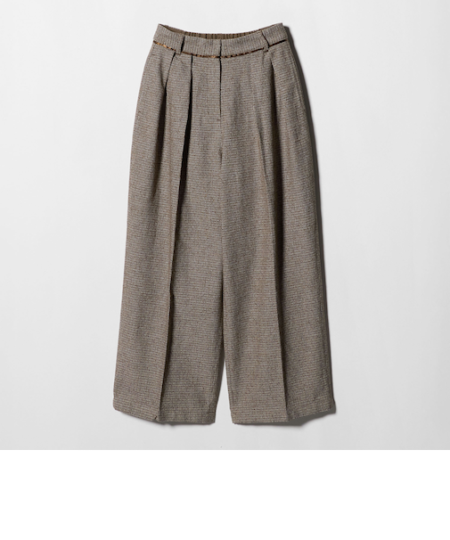 メランジ ツイードライク 2タック ワイドパンツ ‐ウォッシャブル‐＜A DAY IN THE LIFE＞