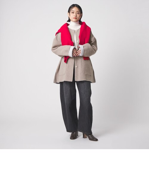 ウールブレンド ノーカラーミドルコート｜ユナイテッドアローズ