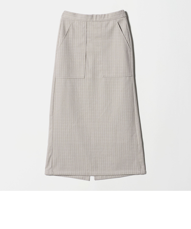 ニット チェック パッチポケット タイトスカート <A DAY IN THE LIFE>