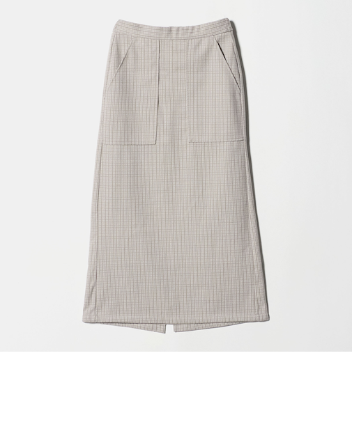 ニット チェック パッチポケット タイトスカート <A DAY IN THE LIFE>