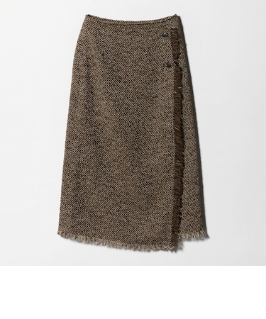 ブークレ ツイードライク フリンジ ラップスカート＜A DAY IN THE LIFE＞