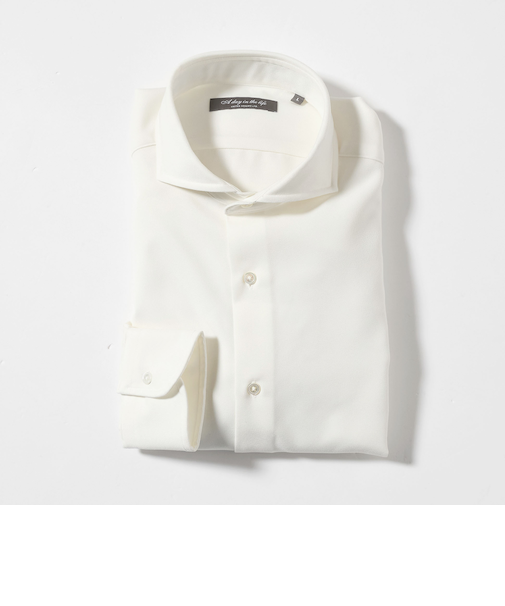 ウールライク フラノ カッタウェイカラーシャツ<A DAY IN THE LIFE>