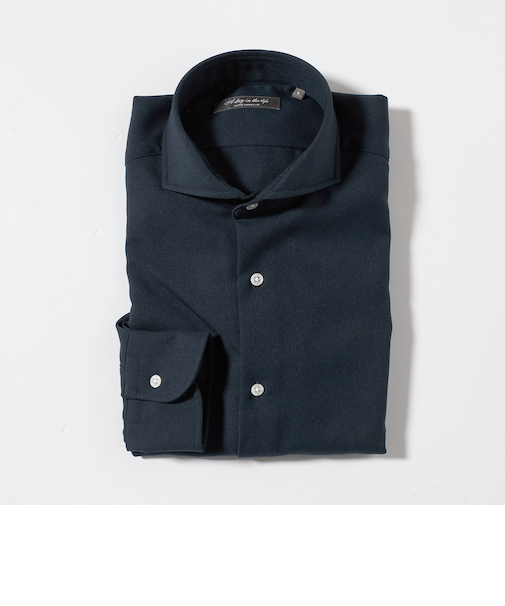 ウールライク フラノ カッタウェイカラーシャツ<A DAY IN THE LIFE>