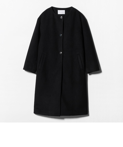 カシミヤブレンド ノーカラーコート ＜A DAY IN THE LIFE
