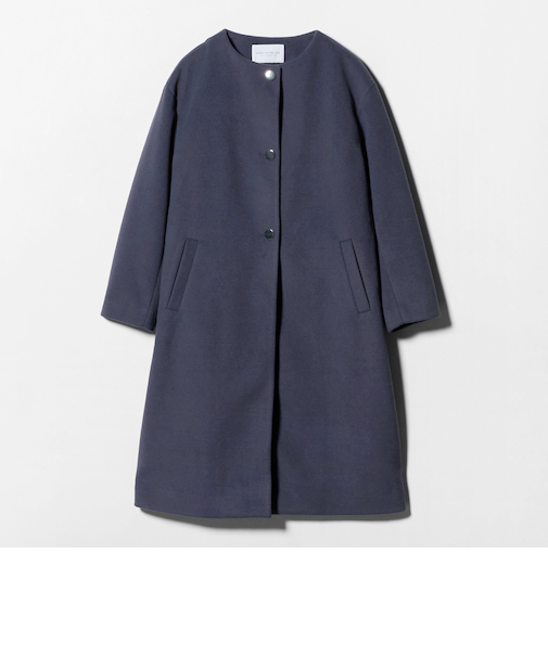 ニットモッサ ノーカラーコート ＜A DAY IN THE LIFE＞
