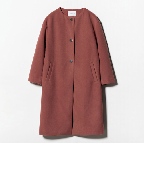 ニットモッサ ノーカラーコート <A DAY IN THE LIFE>