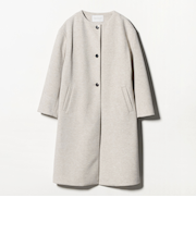 ニットモッサ ノーカラーコート ＜A DAY IN THE LIFE＞