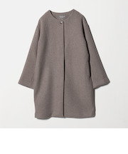 カシミヤブレンド ノーカラーコート ＜A DAY IN THE LIFE＞