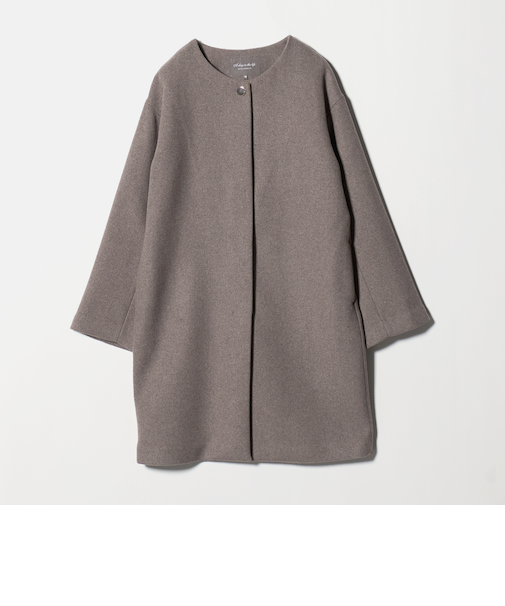 カシミヤブレンド ノーカラーコート ＜A DAY IN THE LIFE＞