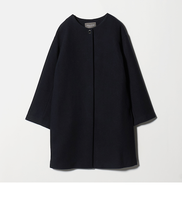 カシミヤブレンド ノーカラーコート ＜A DAY IN THE LIFE＞