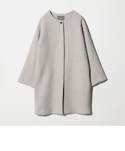 カシミヤブレンド ノーカラーコート ＜A DAY IN THE LIFE＞