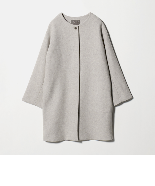 カシミヤブレンド ノーカラーコート ＜A DAY IN THE LIFE＞