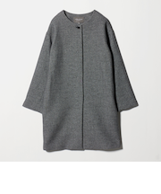 カシミヤブレンド ノーカラーコート ＜A DAY IN THE LIFE＞