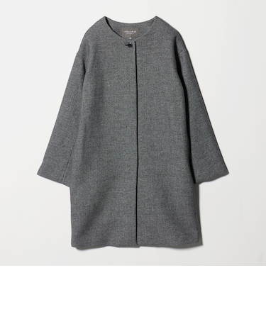 カシミヤブレンド ノーカラーコート <A DAY IN THE LIFE>