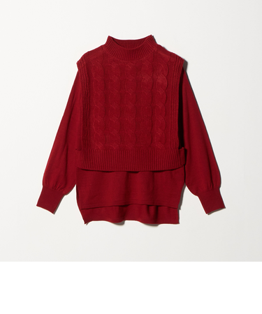 ケーブル ハイネックベスト＋プルオーバー ‐ウォッシャブル‐＜A DAY IN THE LIFE＞