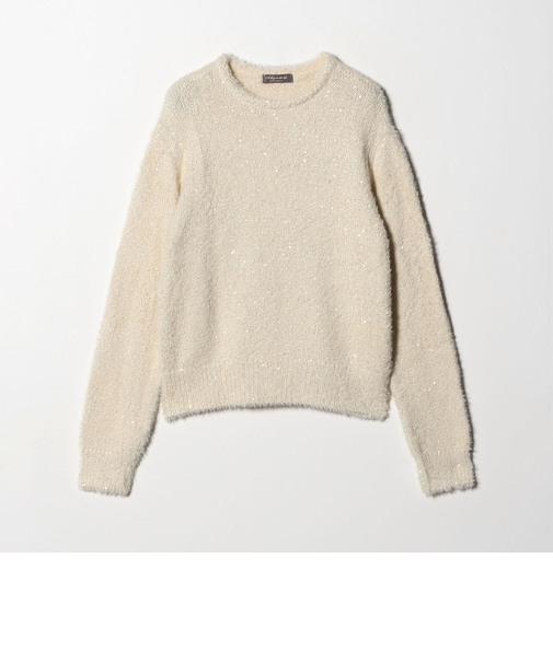 フェザー×スパンコール ニット <A DAY IN THE LIFE>