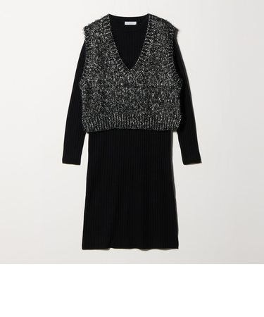 Vネックベスト＋リブワンピース ＜A DAY IN THE LIFE＞