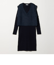 Vネックベスト＋リブワンピース ＜A DAY IN THE LIFE＞