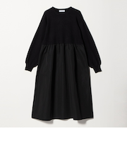 ニット×タフタ コンビギャザー ワンピース ‐ウォッシャブル‐ ＜A DAY IN THE LIFE＞