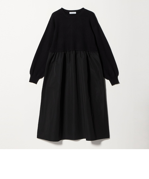 ニット×タフタ コンビギャザー ワンピース ‐ウォッシャブル‐ <A DAY IN THE LIFE>