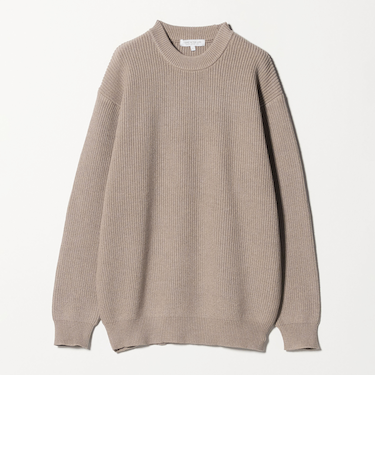 ミドルゲージ アゼ クルーネックニット-ウォッシャブル-<A DAY IN THE LIFE>