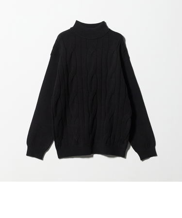 ビッグ ケーブル モックネックニット-ウォッシャブル-<A DAY IN THE LIFE>