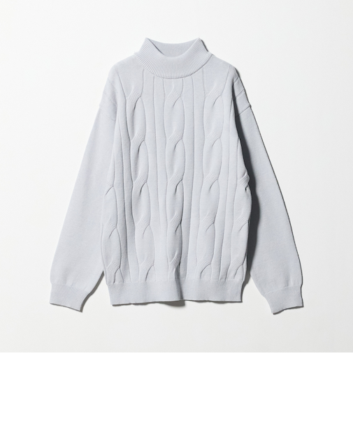 ビッグ ケーブル モックネックニット-ウォッシャブル-＜A DAY IN THE LIFE＞