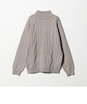 ビッグ ケーブル モックネックニット-ウォッシャブル-＜A DAY IN THE LIFE＞