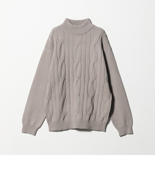 ビッグ ケーブル モックネックニット-ウォッシャブル-＜A DAY IN THE LIFE＞
