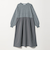 ニット×タフタ コンビギャザー ワンピース グレー‐ウォッシャブル‐ ＜A DAY IN THE LIFE＞
